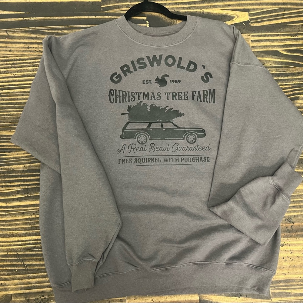 Hanes Gray Crewneck Sweater with Vintage Graphic